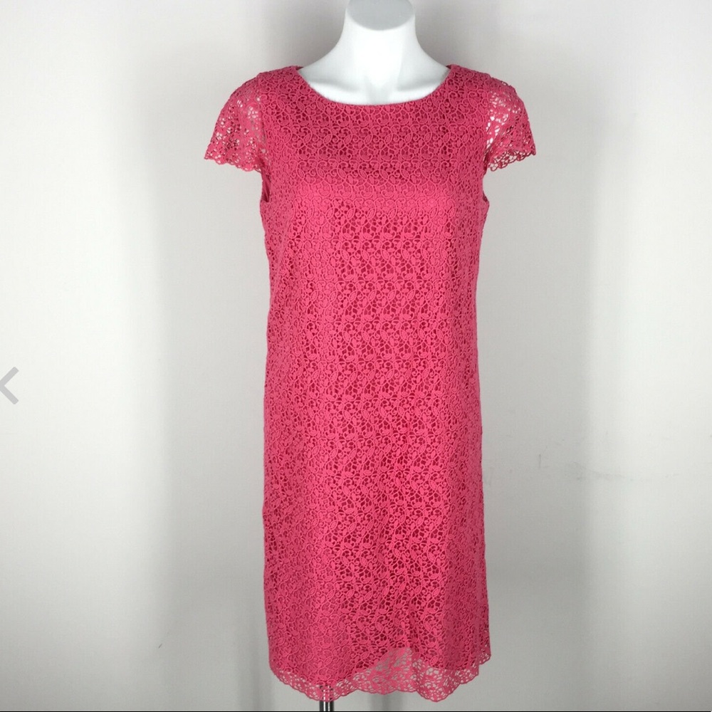🆕 Talbots Pink Lace Shift Dress 🌺🌸👠🍄❤️